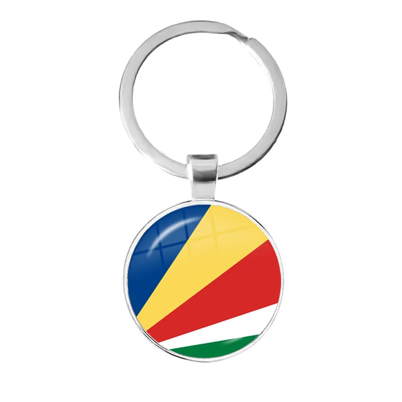 Ethiopia Islas Canarias Kenya Sudan Madeira Melilla South Sudan Ceuta Seychelles Glass Cabochon National Flag Keychain Gift