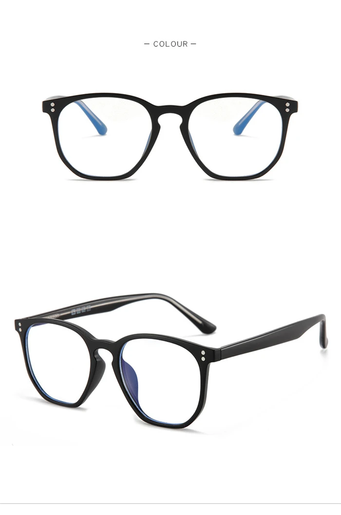 Polygon TR90 Anti-Blaulicht-Myopie-Brille, Retro-Reis-Nagelrahmen, schützende Augenbrille mit Sehstärke, 0–0,5–0,75 bis -6 – Detail 13