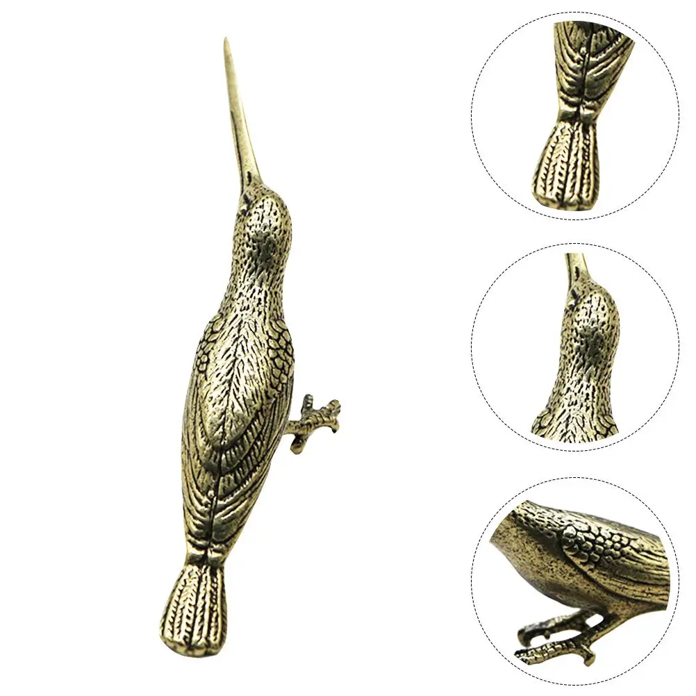 1Pcs Table Ornament Simulation Bird Decoration Brass Sculpture Model Hummingbird Models for Decoration Home