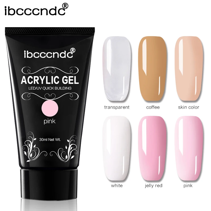 IBCCCNDC 30ml Poly Nail Gel Finger Extension Clear Quick Building Nail Art Tips Extend UV Camouflage