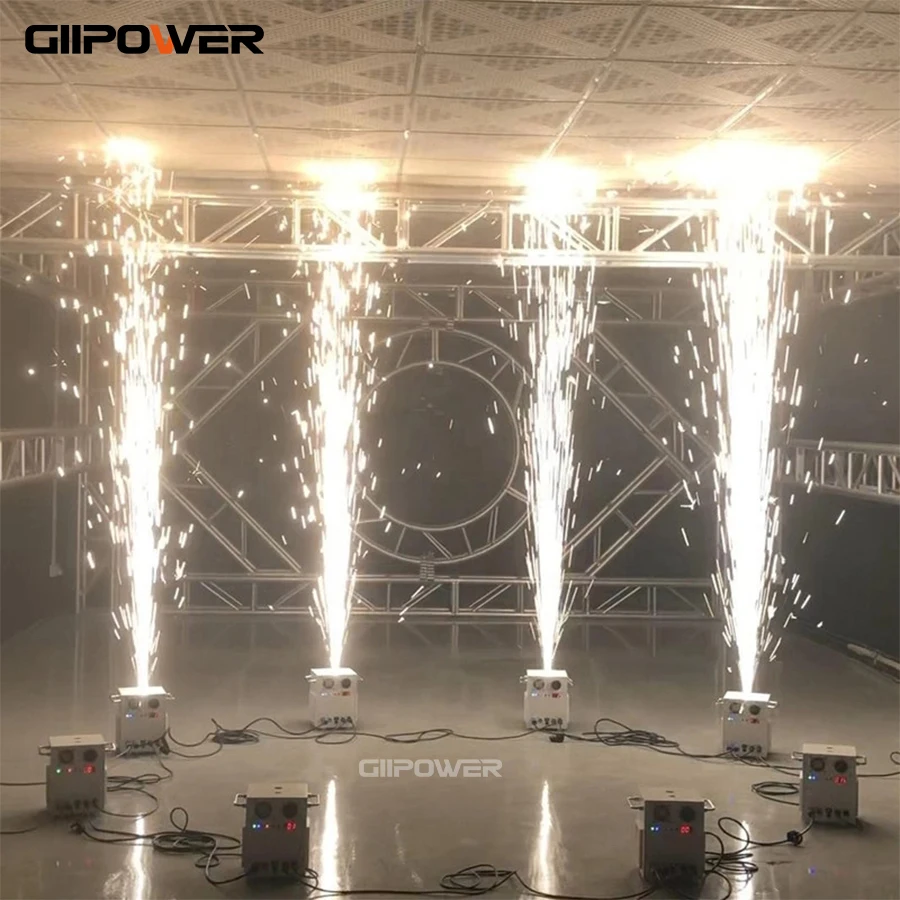 2pcs 600W 700W Cold Spark Machine Flightcase Ti Powder Wedding Clear Dmx Remote Control Spark Fountain Sparkular Machine Stag