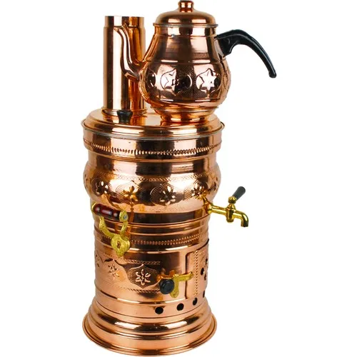 Copper Samovar Samovar Wood Burning Charcoal Camping Stove Kettle Outdoor Wood Charcoal Fire Barbecue Tableware Camp Tea Brewing