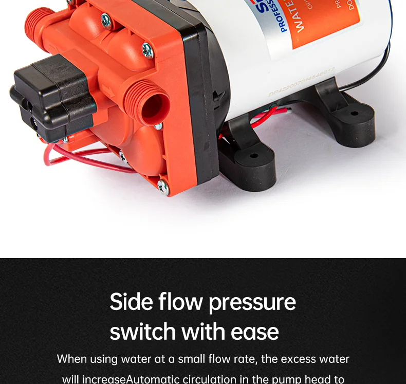 SEAFLO 42 Series Diaphragm Water Pump 3.0GPM 55PSI 12 Volts Electric Yacht Boat Marine RV Caravan High Pressure Supply 4 Chamber