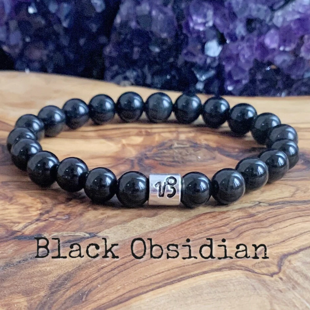 MG1311 Capricorn Zodiac Charm Stack Bracelet Set Snowflake Obsidian Yoga Mala Bracelet Spiritual Hematite Wrist Mala Jewelry