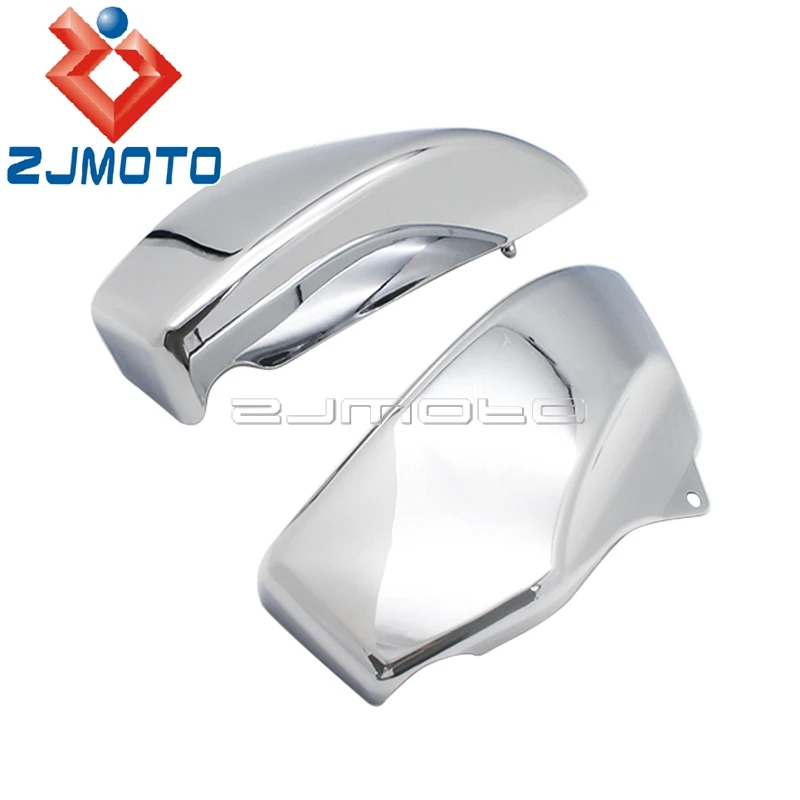 Chrome 1 Pair Battery Side Cover  Honda 2002-2008 VTX1800 VTX 1800 R/Retro S/Spoke N/Neo F T/Tourer models Battery Fairing Guard