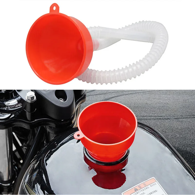 

1 Pcs Refueling Guide Pipe Lengthened Plastic Funnel Motorcycle Car Gasoline Fuel Liquid Tool Refueling Household Funnel