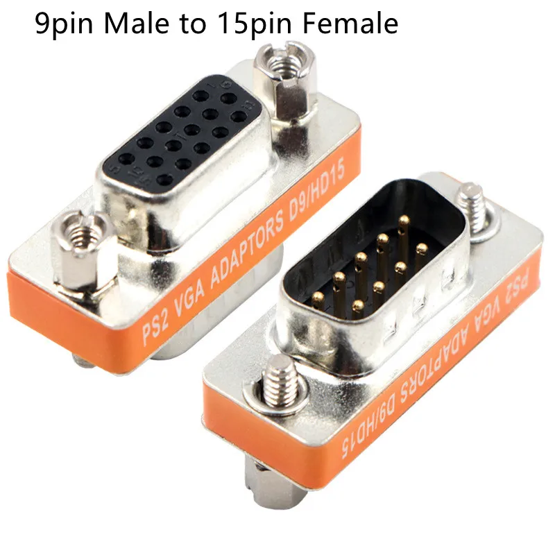 Monitor Gender (DB15/DB9) / HD 15 / DB 9 / VGA(D-SUB, RGB), Mini Cable Gender Changer Coupler Connector