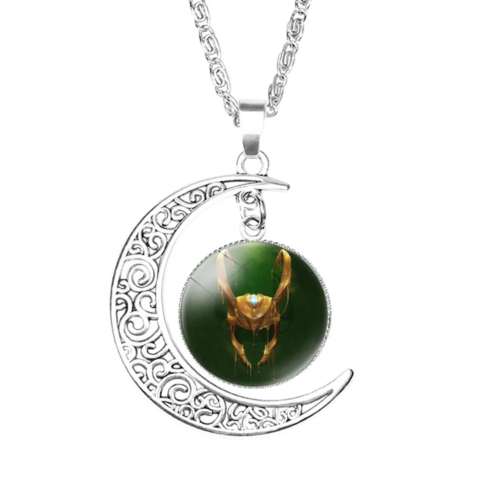 Diseny Avengers Loki Moon Necklace Women\'s Pendant Short Necklace Birthday Gift Loki Toys Hand-made Children\'s Christmas Gifts