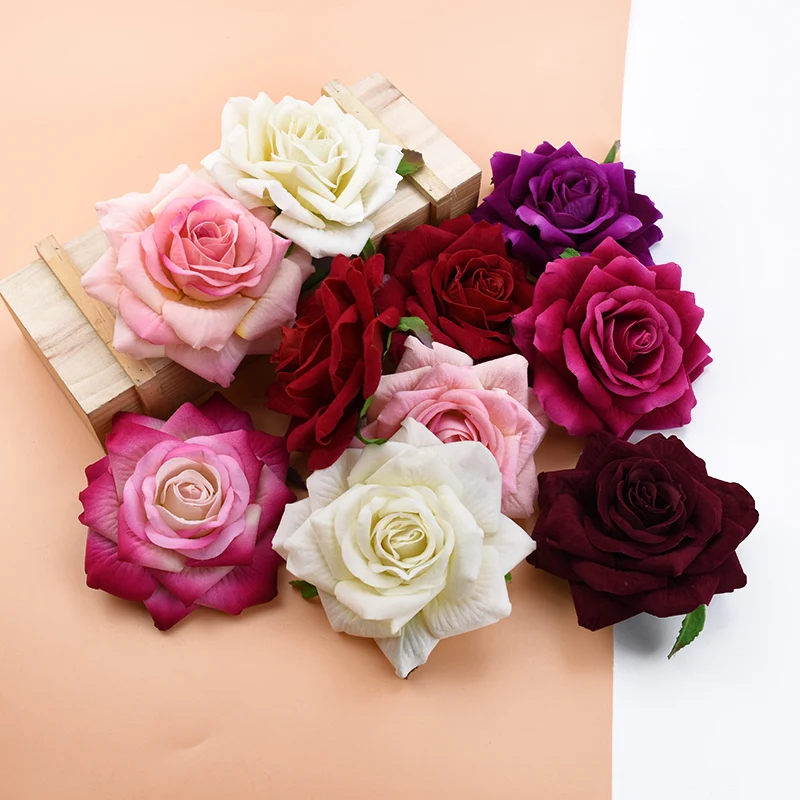 10 Stück 10 cm Rosen Kopf Hochzeit dekorative Pflanzen Wand Diy Weihnachtsdekorationen für Zuhause Braut Brosche künstliche Blumen günstig – Detail 6