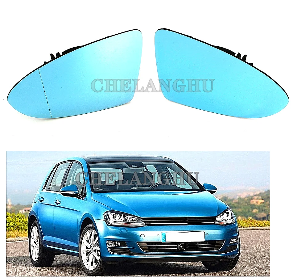 Whit /Blue Mirror Glass For VW Golf 7 7.5 MK7 GTD 2013 2014 2015 2016 2017 2018 2019 2020 Car-styling Rear Heated Mirror Glass