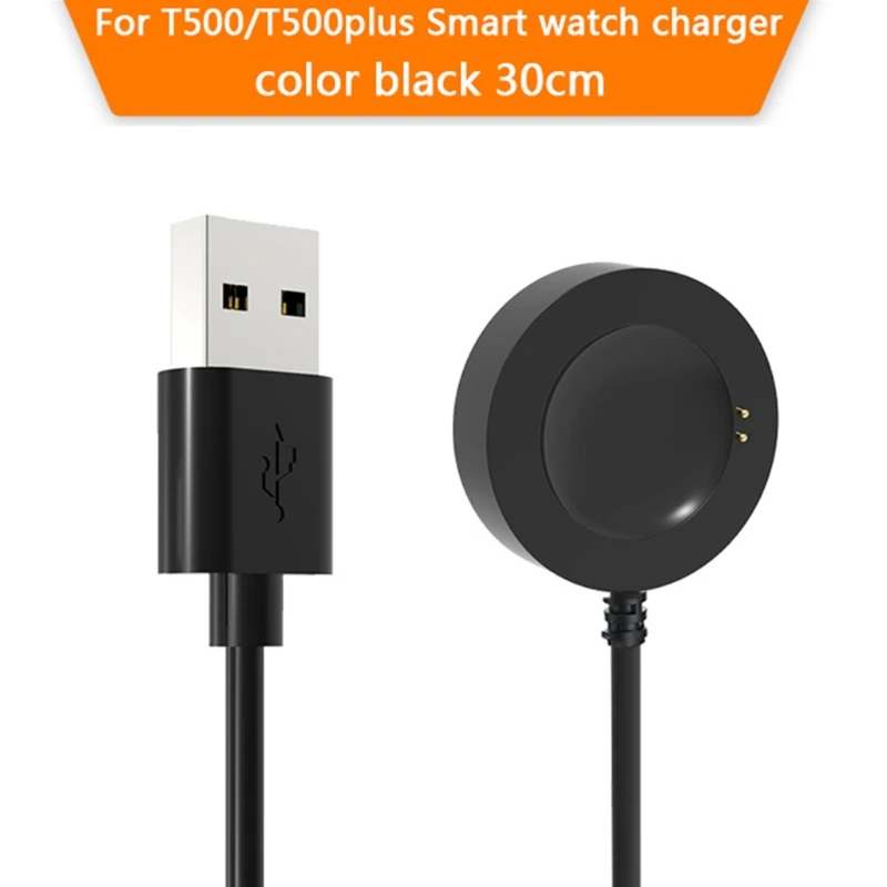 USB Charging Cable Data Cord Power Fast Adapter Dock Mount Bracket Base T500 T500plus Smartwatch