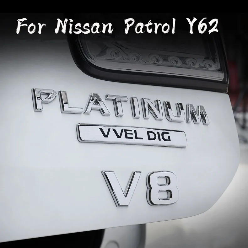 Emblem Sticker Side Rear V8 Platinum For Nissan Patrol Patrol Armada Y62 Y61 Accessories