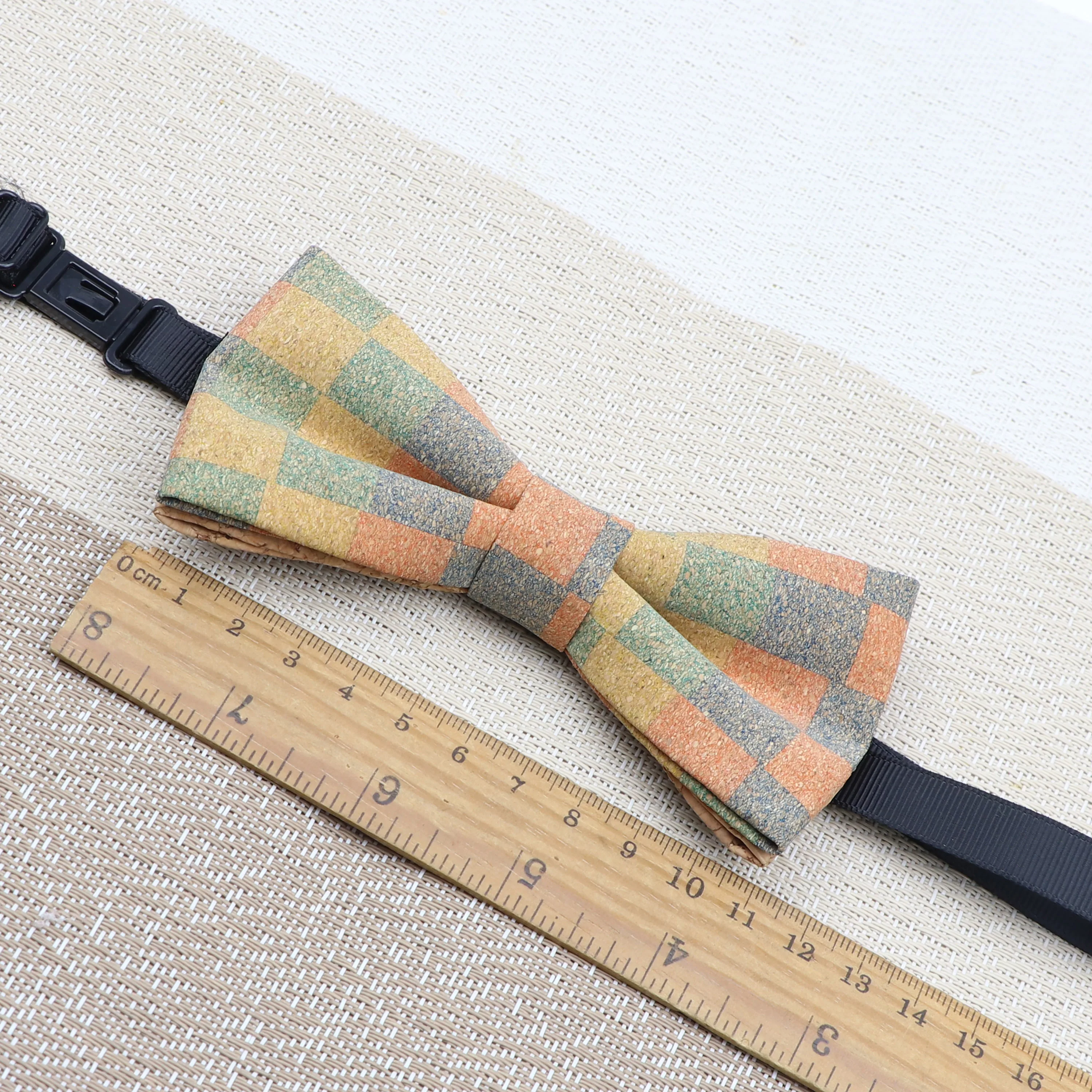 New Parent-child Cork Wooden Fashion Bow Ties Novelty Handmade Striped Plaid Neckwear Wedding Party Wood Gift Male Bowtie