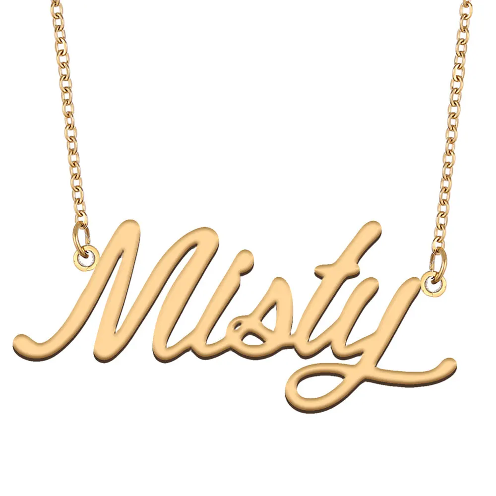 

Misty Name Necklace Women Personalized Stainless Steel Jewelry Gold Plated Nameplate Pendant Femme Mothers Girlfriend Gift