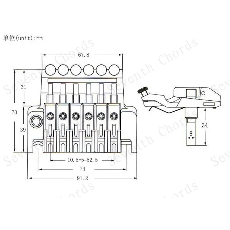 Imagem -06 - Guitarra Elétrica String Bridge Sistema Tremolo Bloqueio Duplo Puxado Guitarra Acessórios Peças B005 um Conjunto