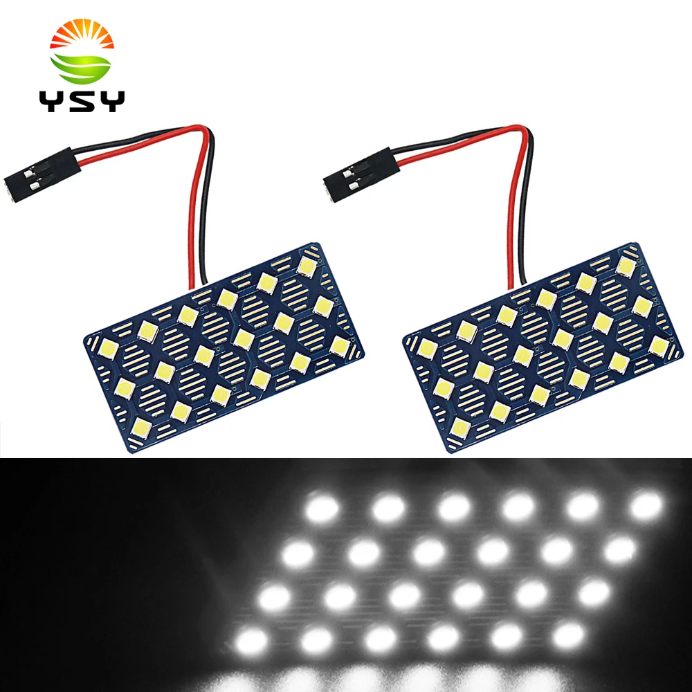 YSY 2pcs AC DC 12V 24V 3030 18 SMD W5W T10 Festoon LED Bulbs Nonpolarity Truck Car Door License Plate Reading Dome Light White