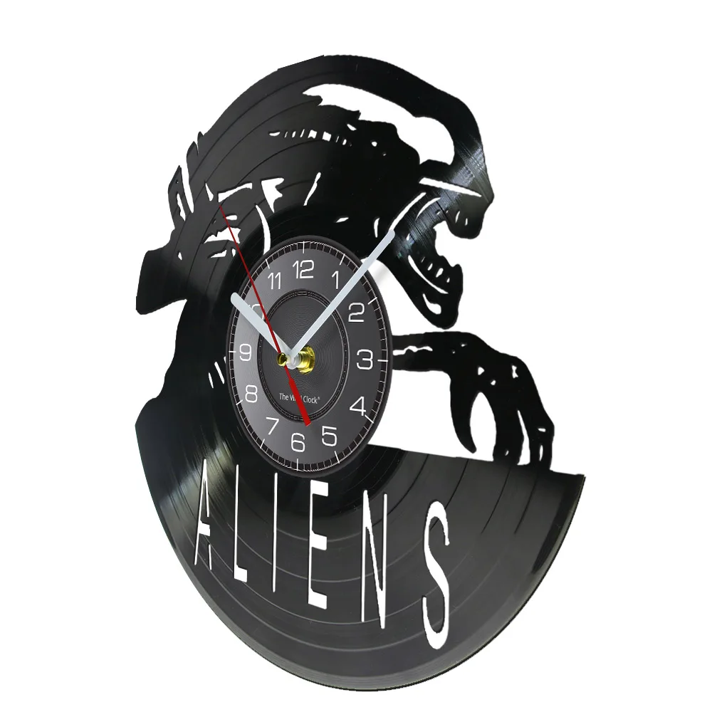 Alien Xenomorph Monster Warior Vinyl Record Wall Clock Alienware ET Wall Art Clock Outer Space Cosmic Home Decor Wall Watch