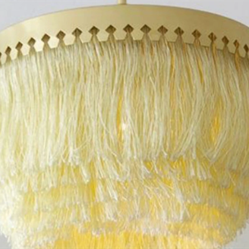 Fringe Pendant lamp Post-modern Pink Cotton Line Lights Princess Room Decorative Art creative lamp Restaurant girl pendant light image 6