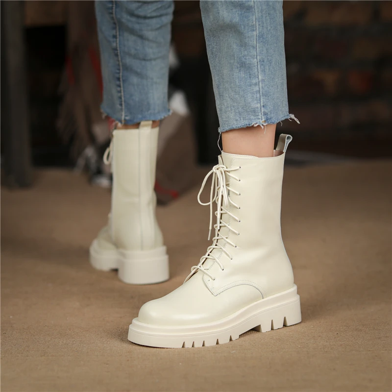 FEDONAS Women Ankle Boots Autumn Winter Fur Snow Boots Non-slip Shoes Woman Platforms Wool Genuine Leather Snow Boots