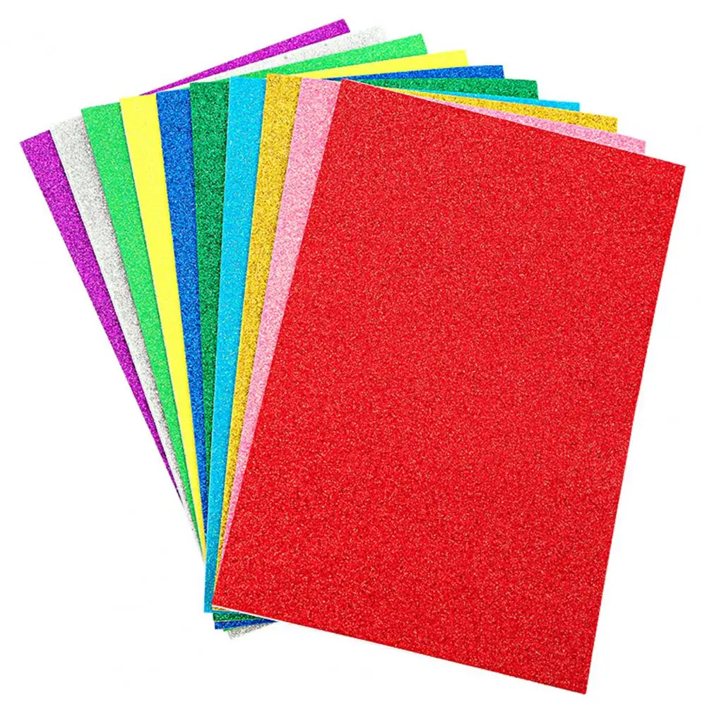 EVA 10Pcs Stylish Glitter Bright Sponge Paper Thick Foam Paper Funny   for Birthday