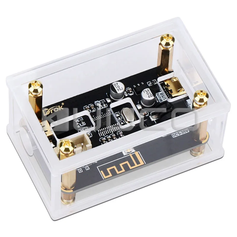DROK Bluetooth Receiver Board DC 5V~35V Wireless Audio Receive 4.2 Bluetooth Music Receiver for Home Car Stereo System Speaker
