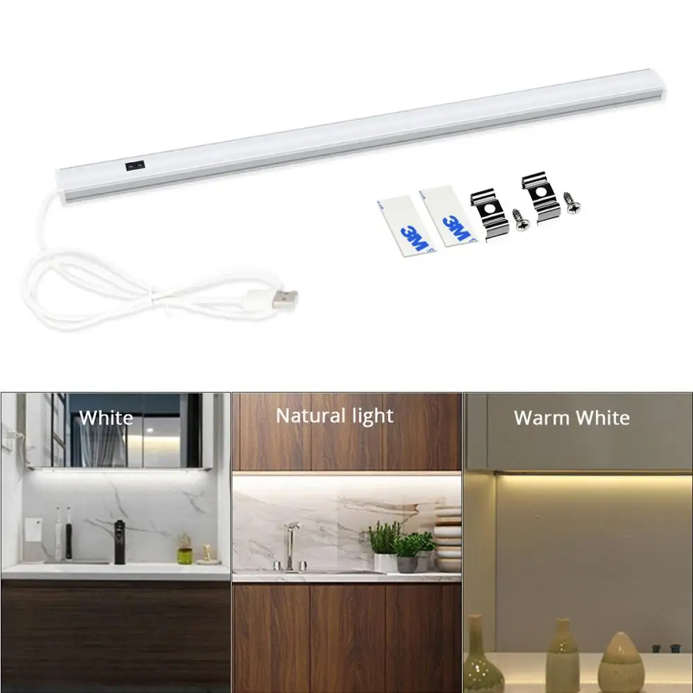 5V USB Powered Smart LED Kitchen Light Hand Sweep Sensor Lamp Backlight for Cabinet Wardrobes Cupboard Lighting 30/40/50cm