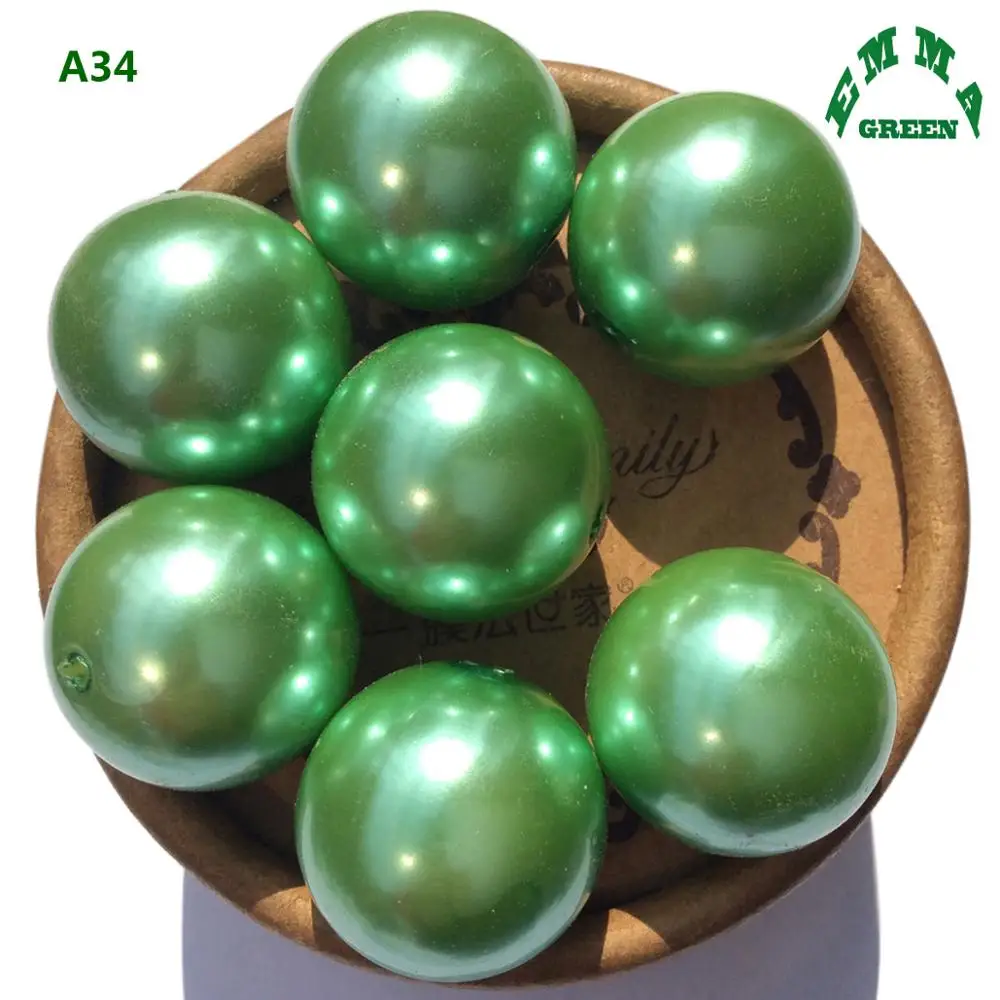 

Beads for Jewelry Making Pearl Beads A34 6mm to 30mm Green abs Pearls Bead Acrylic Beads Round Chunky Bead Loose Beads