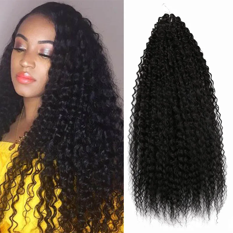 Long Synthetic Passion Twist Crochet Hair Extensions Afro Yaki kinky curly Braiding Hair Bohemia Crochet Braids 18-20 inch