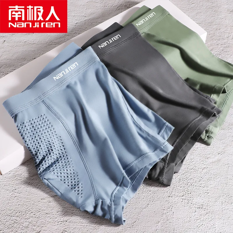 NANJIREN Solid Ice Mesh Underwear Panties for Men Underwear High Quality Boxers Men Ventilate Boxers 4Pcs\\lot Graphene Boxer