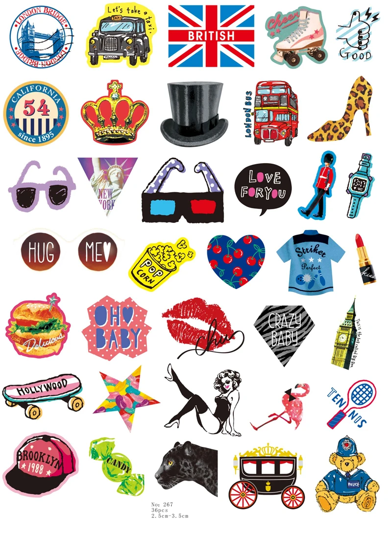 36 шт., наклейки для девочек