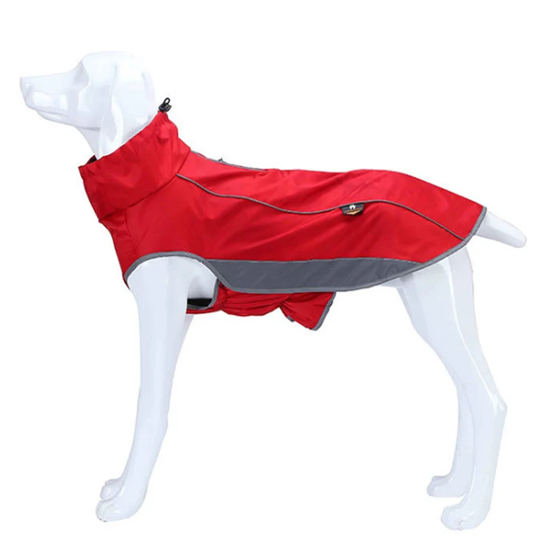 Dog Jacket Winter Reflective Waterproof Dog Ski Suit Fleece-Lined Winter Dog Clothes for Medium Big Dog Outdoor Hiking Windproof