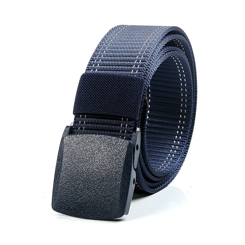 Leisure Nylon Belt Environmental Protection Quick release Men  Women Canvas Belt plastic steel safety check smooth buckle belt