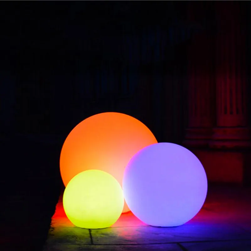 20" Outdoor Lighting Garden Ball Lawn Lights Party  Beach Swimming Pool Play Ball Toys with LED Lights 16 Colors Glowing Balls