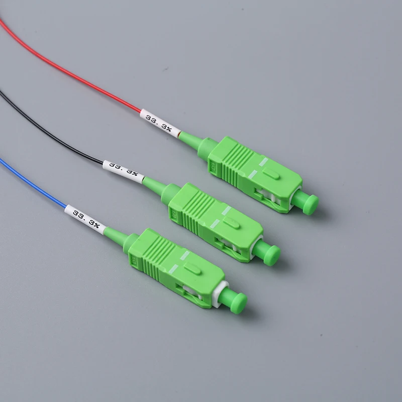 ขั้วต่อ sc/apc sc/upc fc/apc lc/apc lc/upc การแยก FC 3x3แยกสายไฟเบอร์ออปติก0.9มม. ท่อเหล็ก3x60