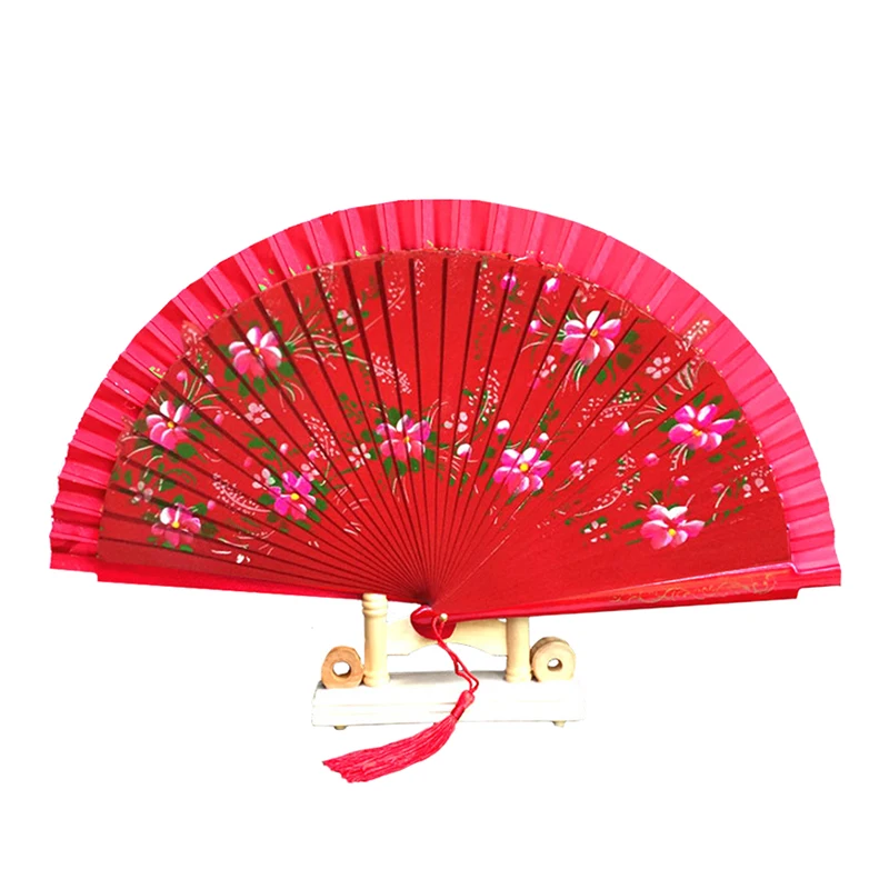 High Quality Folding Fan Hand-Painted Hand Fans Home Party Wedding Decoration Wooden Dance Performance Accessories