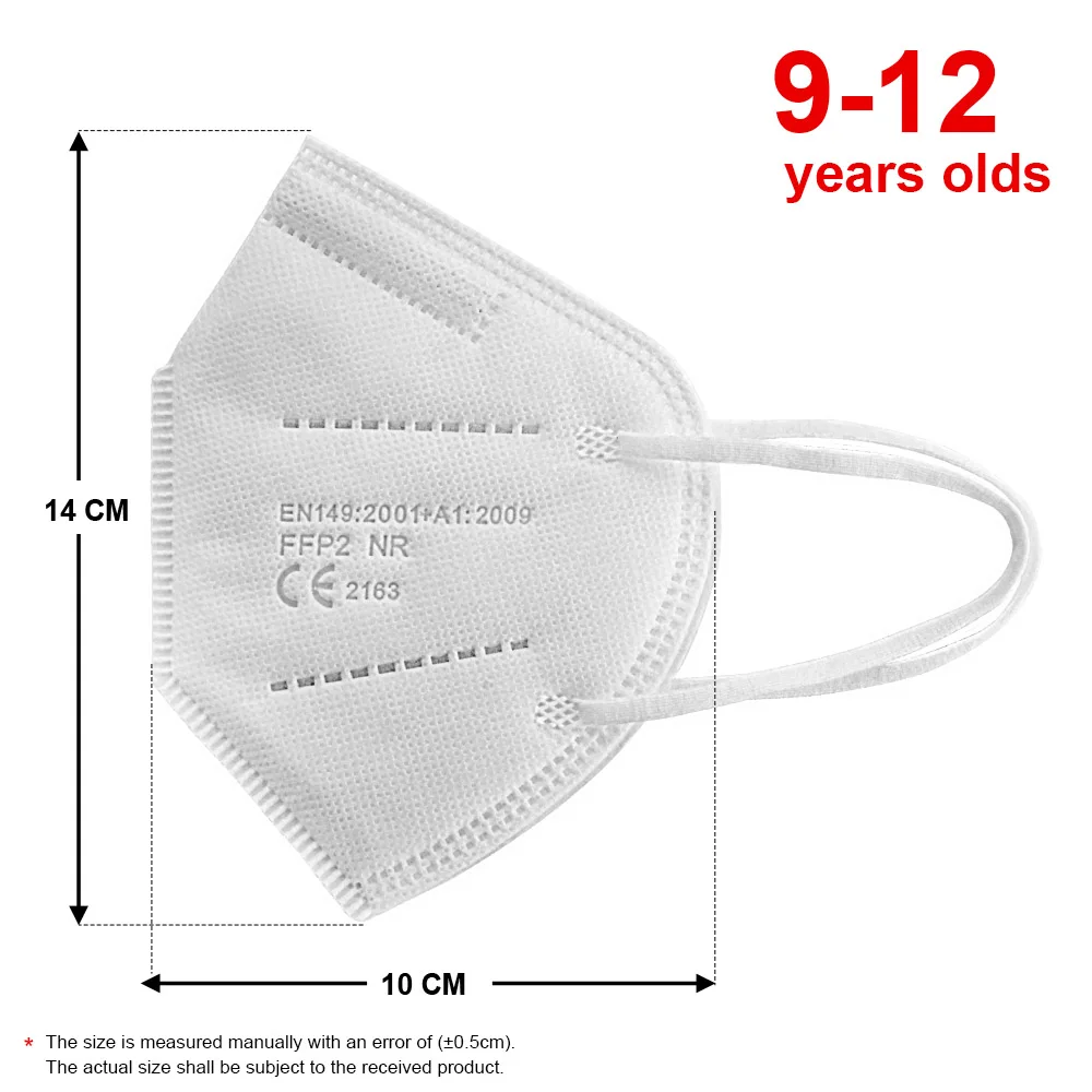 Mascarilla FFP2 reutilizable para niños, máscara aprobada, kn95, 10-100 Uds.