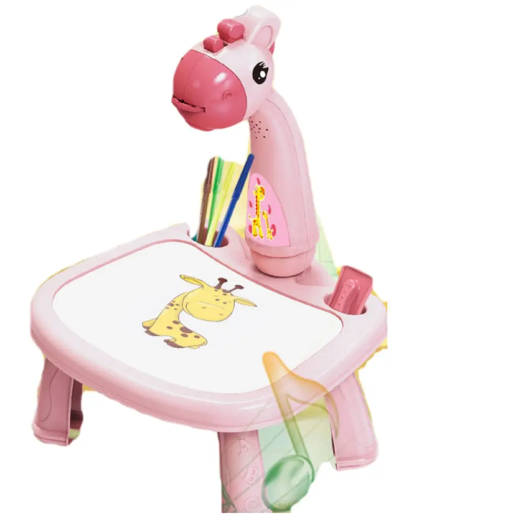 Children Led Projector Art Drawing Table Toys Kids Painting Board Desk Arts Crafts Educational Learning Paint Tools Toy for Girl