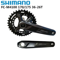 SHIMANO DEORE FC M4100 Crankset 170mm 175mm 36T-26T 2x10 Speed MTB Bicycle Wide Range 170mm 175mm Crankarm 36T 26T Chainring