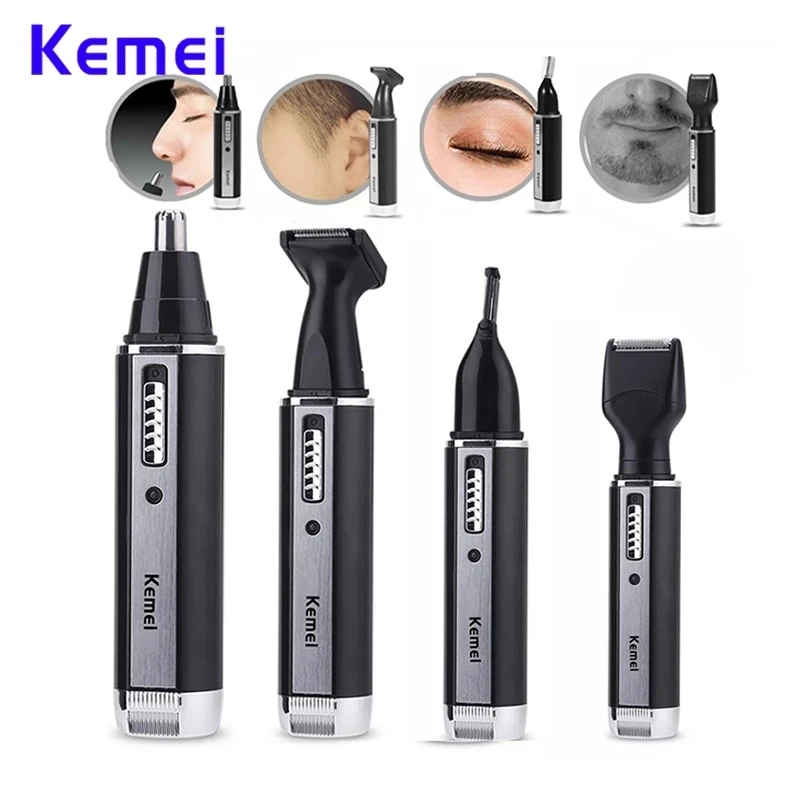 Kemei – tondeuse électrique 4 en 1 pour hommes, rasoir Rechargeable pour le nez et les oreilles, épilation des sourcils