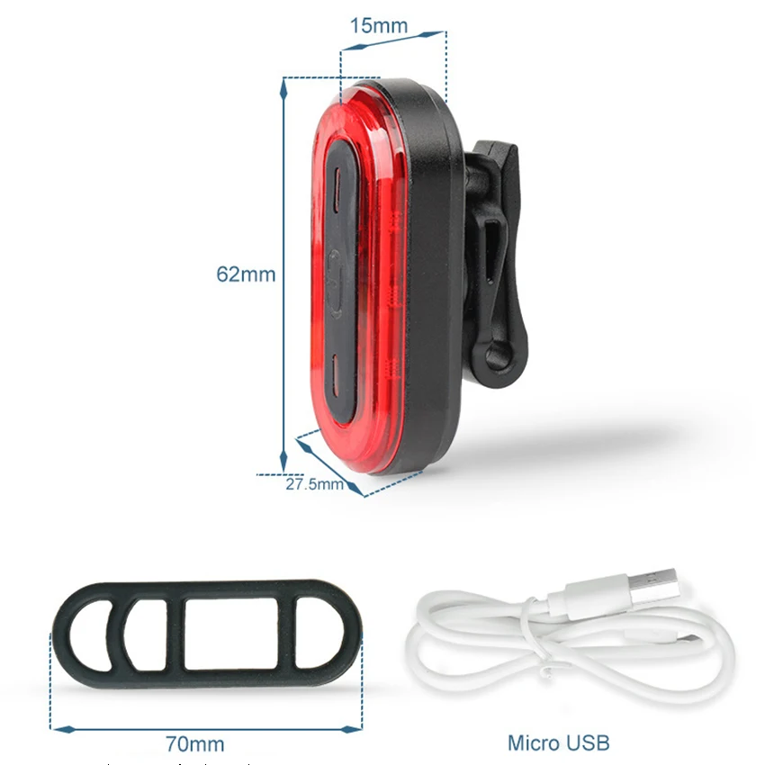 1 Set Mini spie di sicurezza fanale posteriore per bici 6 modalità Flash luci a LED spia di avvertimento ricarica USB lampada da notte per bicicletta torcia elettrica