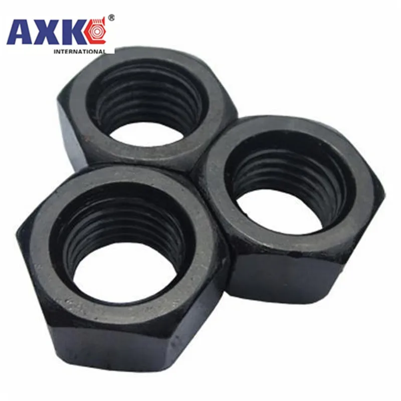 1/50pcs Black Grade 8.8 steel DIN934 Hex Hexagon Nut For M1.4 M1.6 M2 M2.5 M3 M4 M5 M6 M8 M10 M12 M14 M16 M20 M22 M24 Screw Bolt