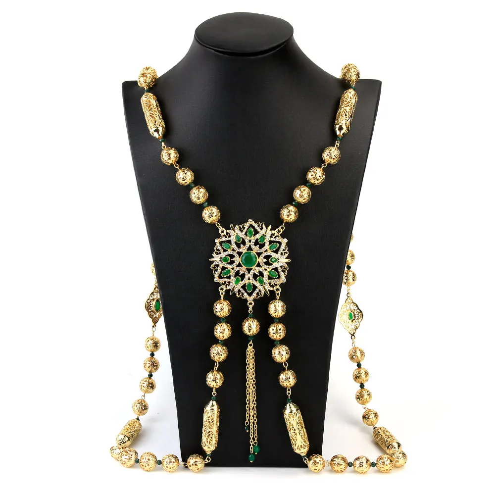 

Sunspicems Gold Color Morocco Caftan Chest Shoulder Link Chain Arabic Women Body Chain Algeria Bride Dress Wedding Jewelry Gift