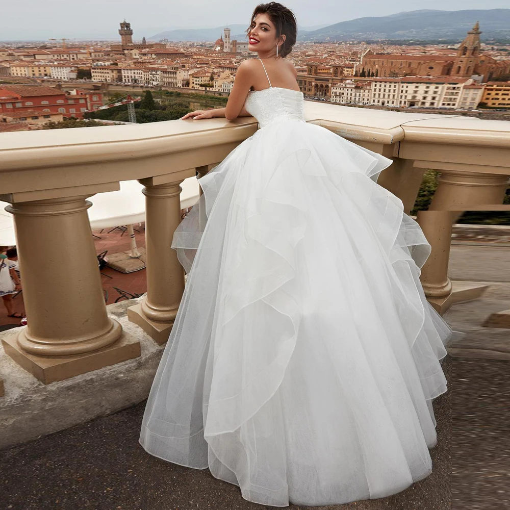 Neue Tüll Rüschen Ballkleid Brautkleider One-schulter Braut Kleid Weiß/Elfenbein Prinzessin Hochzeit Kleider Plus Größe