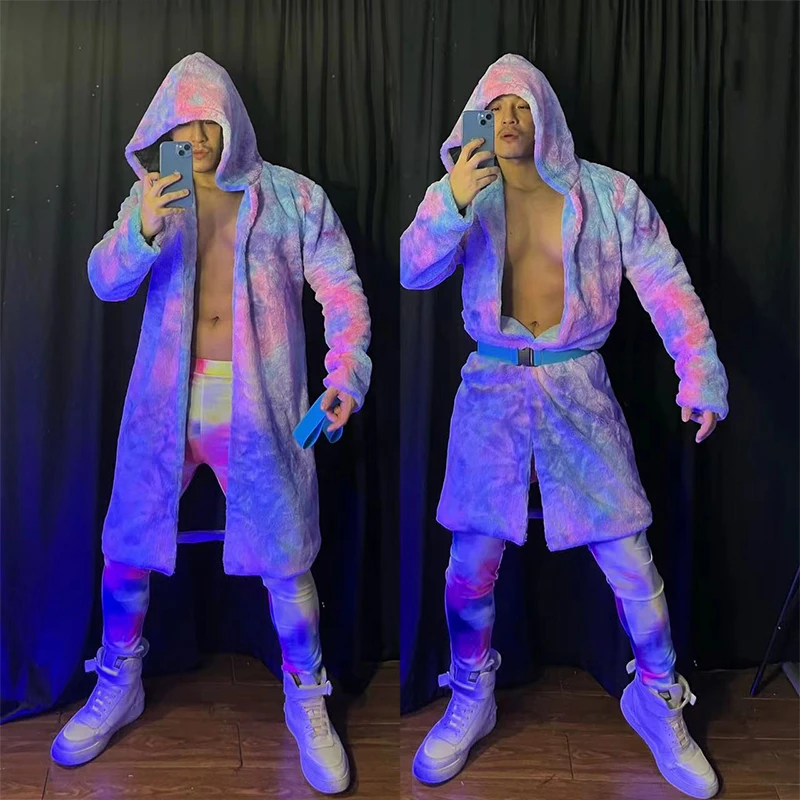 Nightclub Tie Dye Dancewear Gogo Dancer Outfit Party Rave Clothes Festival Clothing Muscle Man Dancing Stage Costume VDB4494