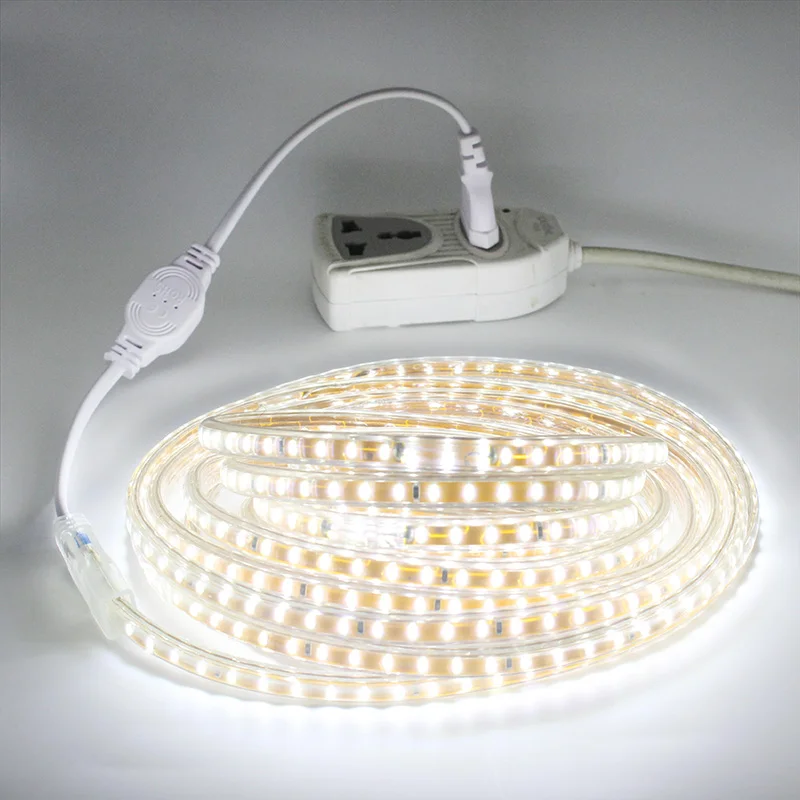 AC220V LED Strip Lights IP67 Waterproof EU Plug Flexible  LED Lighting Lamp Tape 108 LEDs/m 3014 SMD Outdoor LED Strip Light 50m