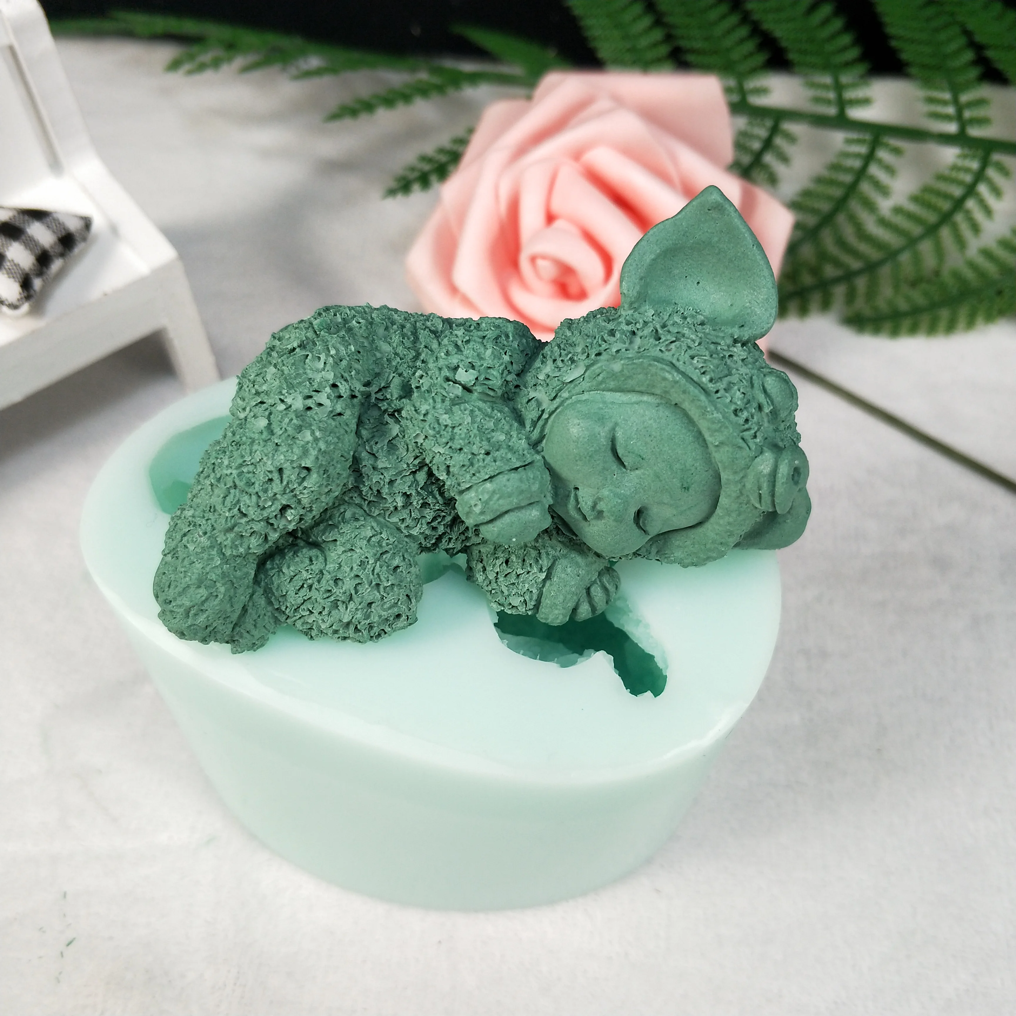 PRZY 3D Pajamas Baby Soap Molds Angel Mold Silicone Gypsum Chocolate Candle Candy Child Mold Cake Tools Clay Resin Moulds