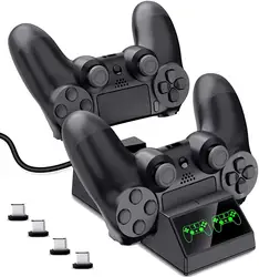 PS4 Controller Charger Station Dual USB Charging Station for PS4/PS4 Pro/PS4 Slim Controller  Fast Charging Dock & LED Indicator