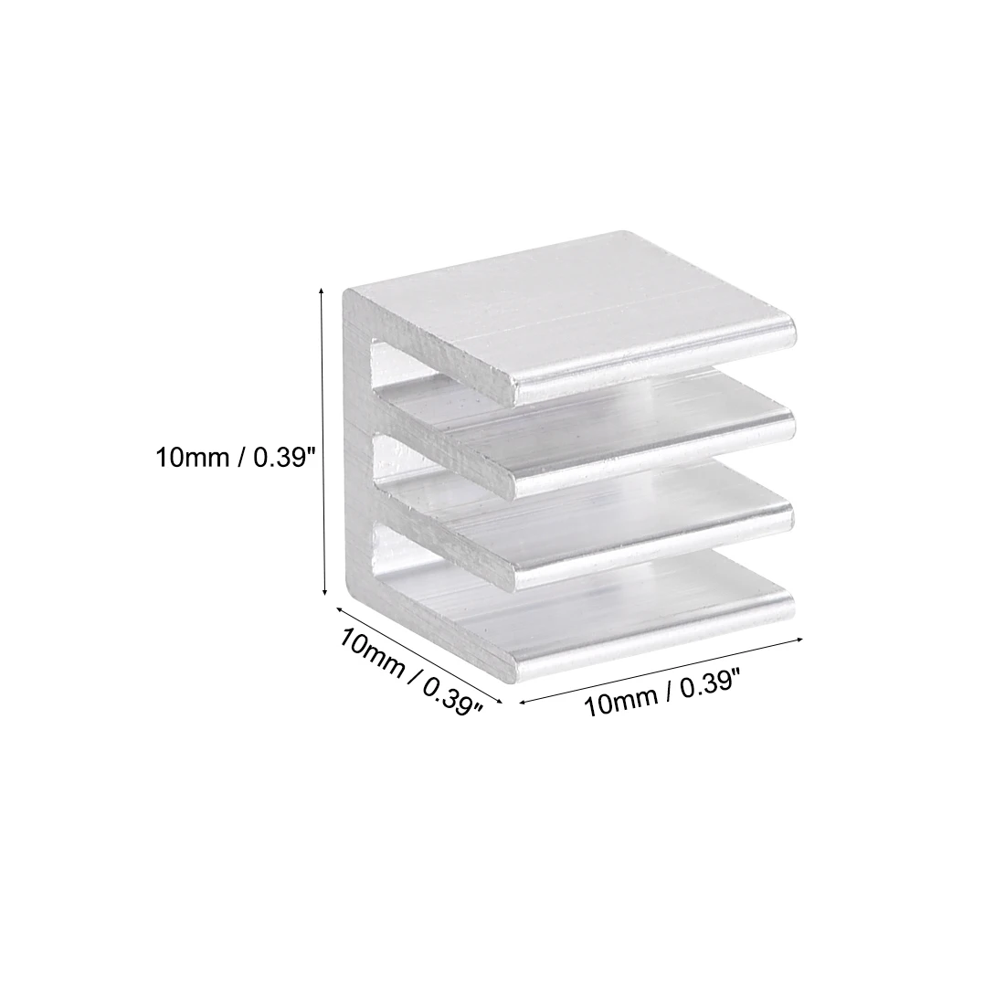 Uxcell Paralel Line Notch Heatsink untuk MOS GPU IC Chip Perak 10X10X10 Mm 25 Buah