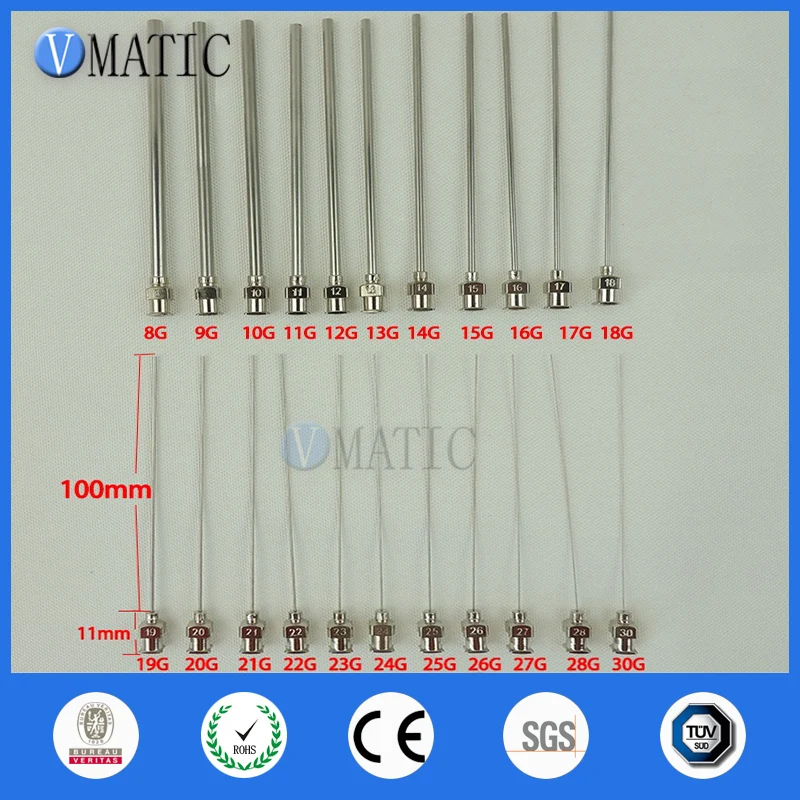 

Free Shipping High Precision All Metal Tips Tube Length 10cm Blunt Stainless Steel 10Pcs Dispensing Syringe Needle Tips 100mm