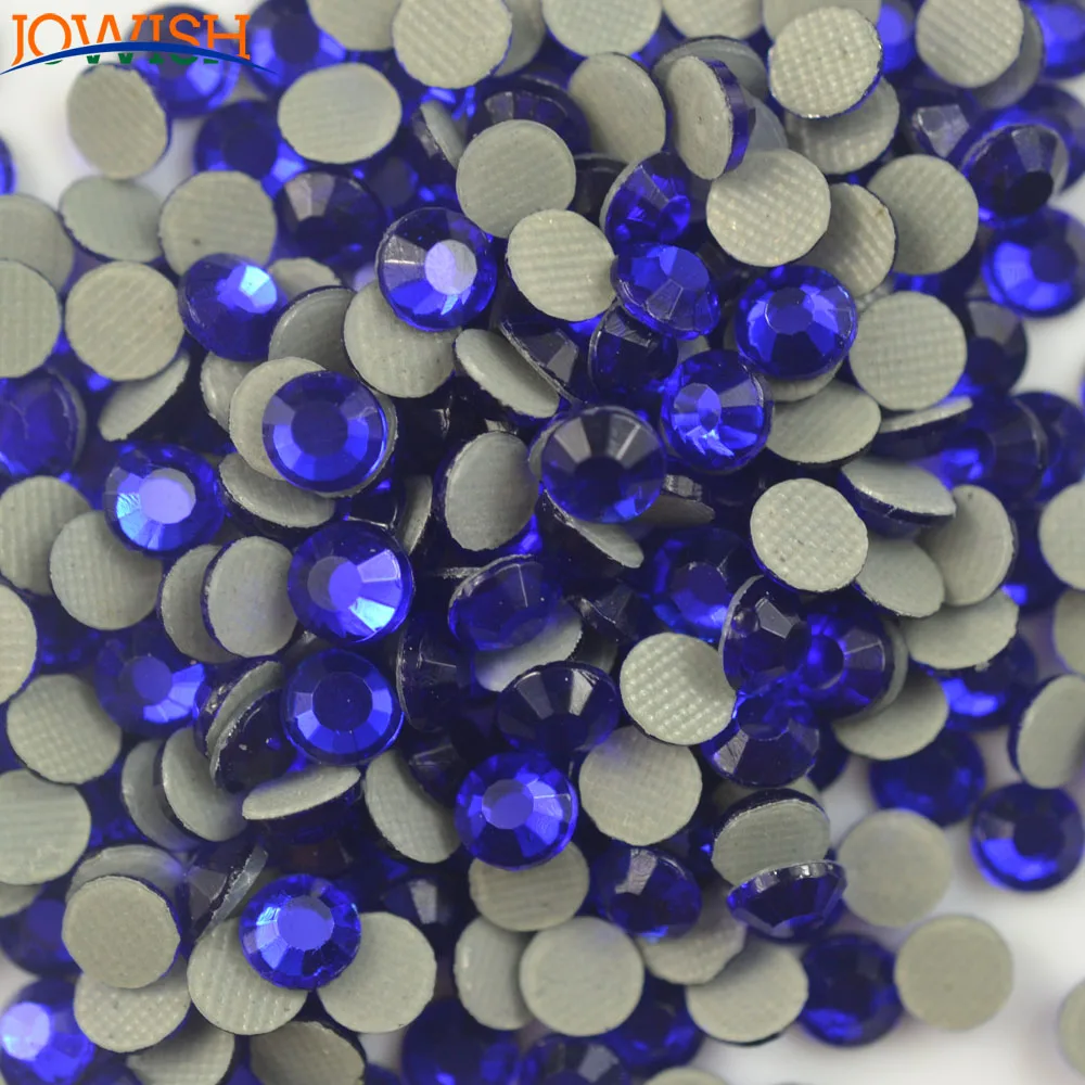 Cobalt Blue Korean Rhinestones Hotfix SS6-SS30  Crystal Super Glitter Strass Iron On Rhinestones For Clothing Fabric